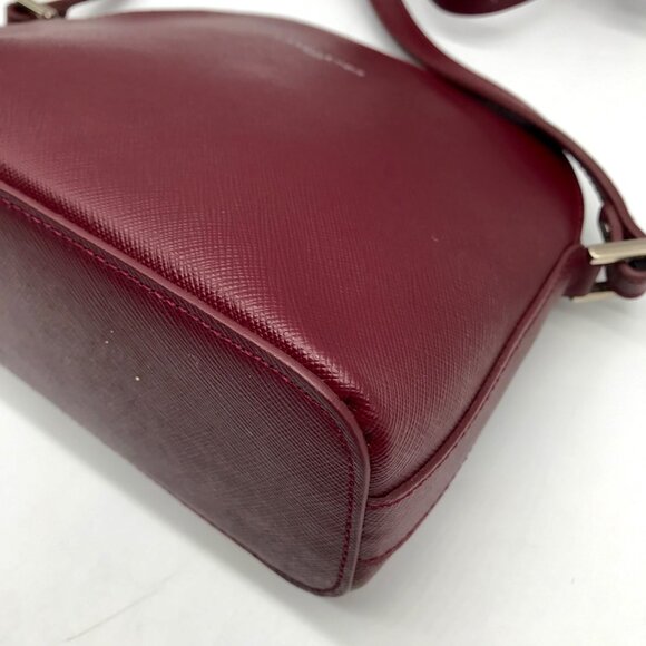 Lancaster Paris Burgundy Saffiano Leather  Crossbody Bag - Picture 6 of 10